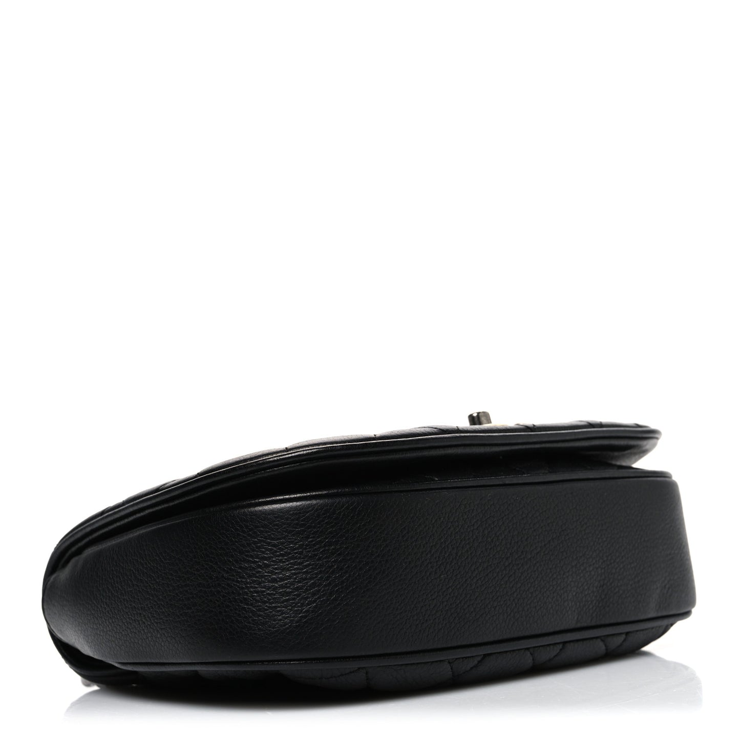 Calfskin Quilted Casual Pocket Messenger Flap Black