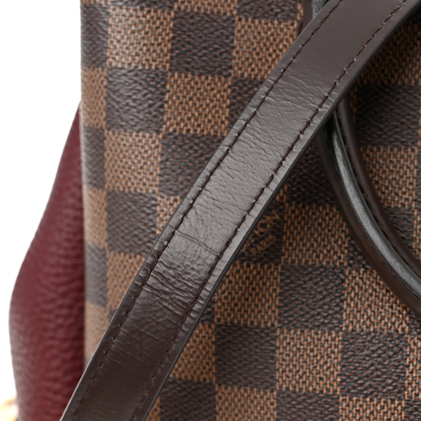 Damier Ebene Cuir Taurillon Brittany Bordeaux
