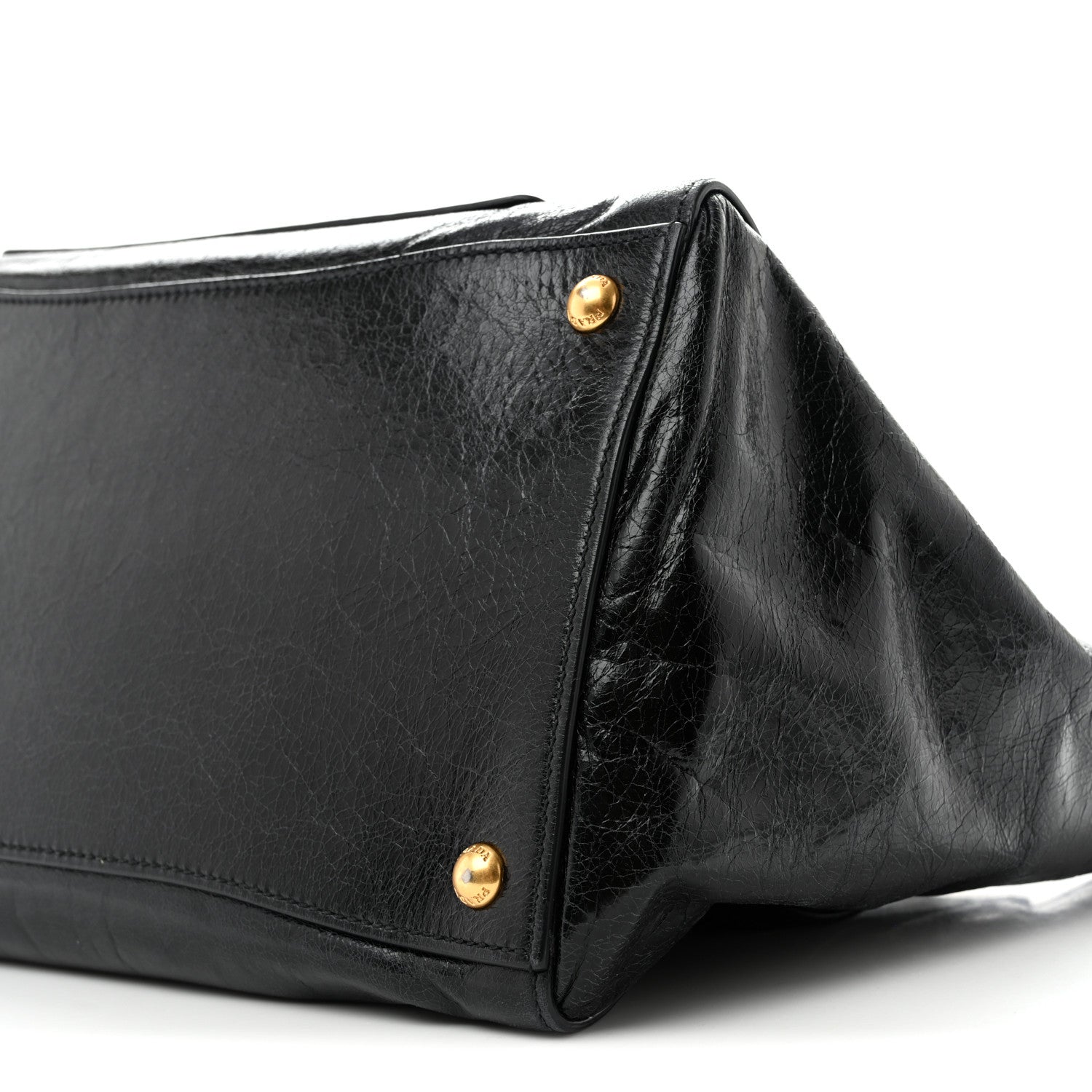Prada Glossy Calfskin Phenix Shopping Tote Black 10 of 12