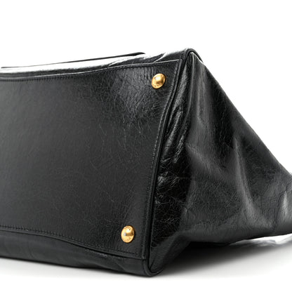 Prada Glossy Calfskin Phenix Shopping Tote Black 10 of 12