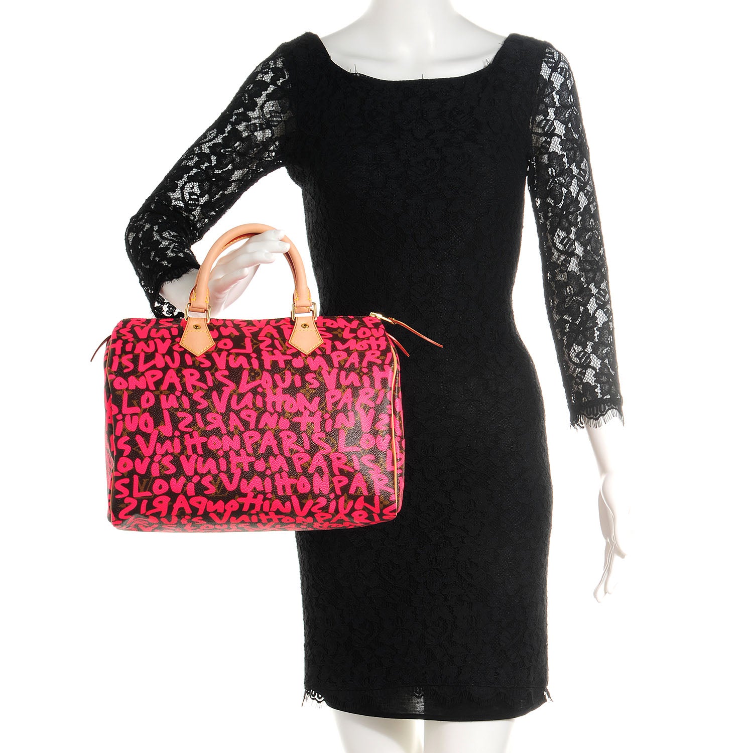 Louis Vuitton Monogram Graffiti Speedy 30 Fuchsia 2 of 7