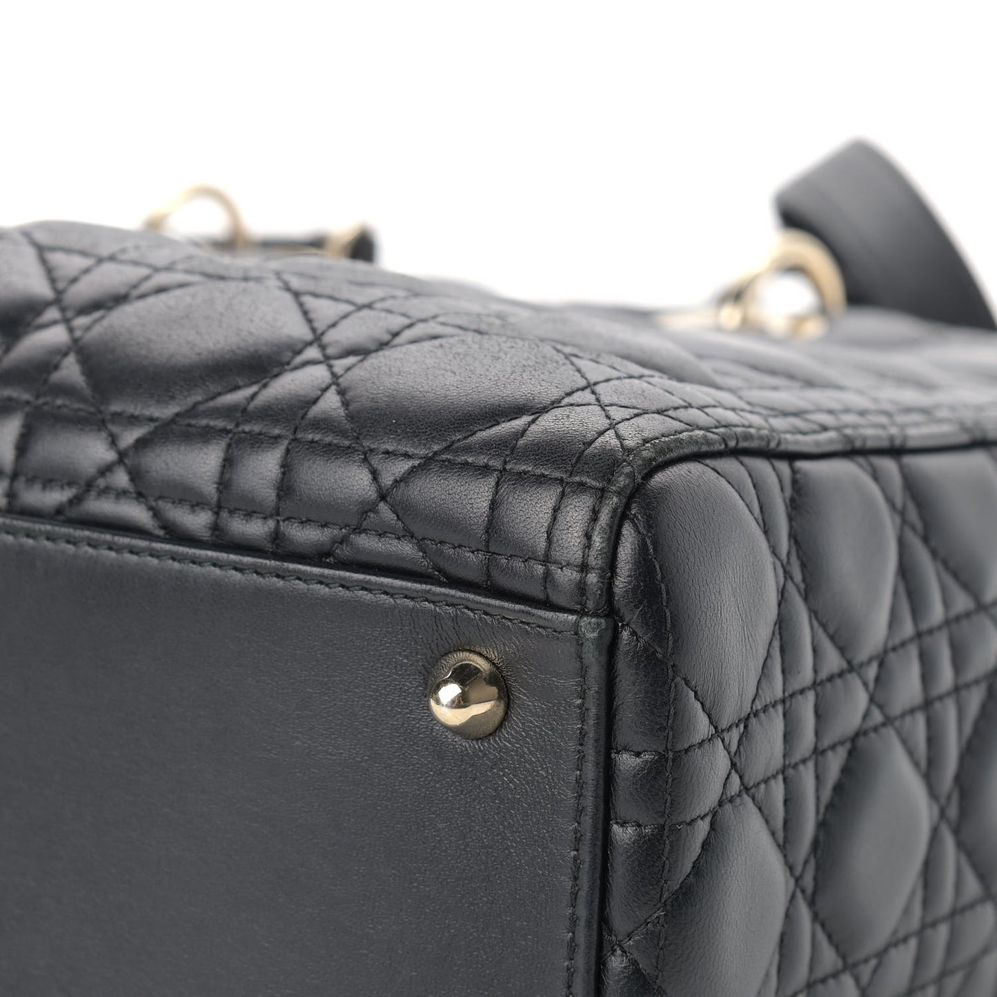 Lambskin Cannage Large Lady Dior Black