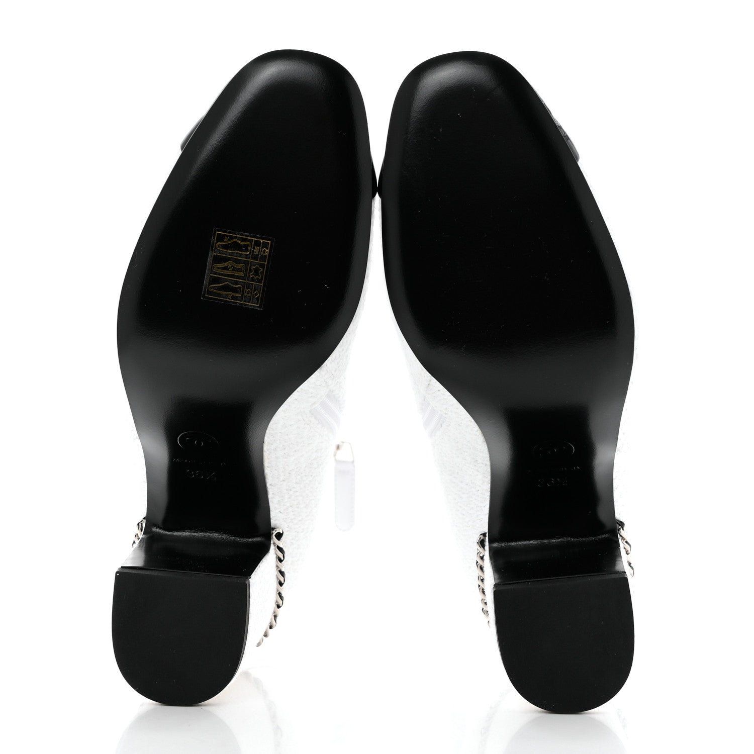 Chanel Tweed Cap Toe CC Ankle Boots 36.5 White Black 5 of 9