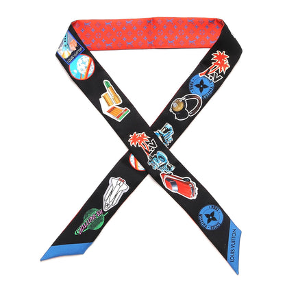 Louis Vuitton Silk Monogram World Tour Stickers BB Bandeau Rouge 1 of 4