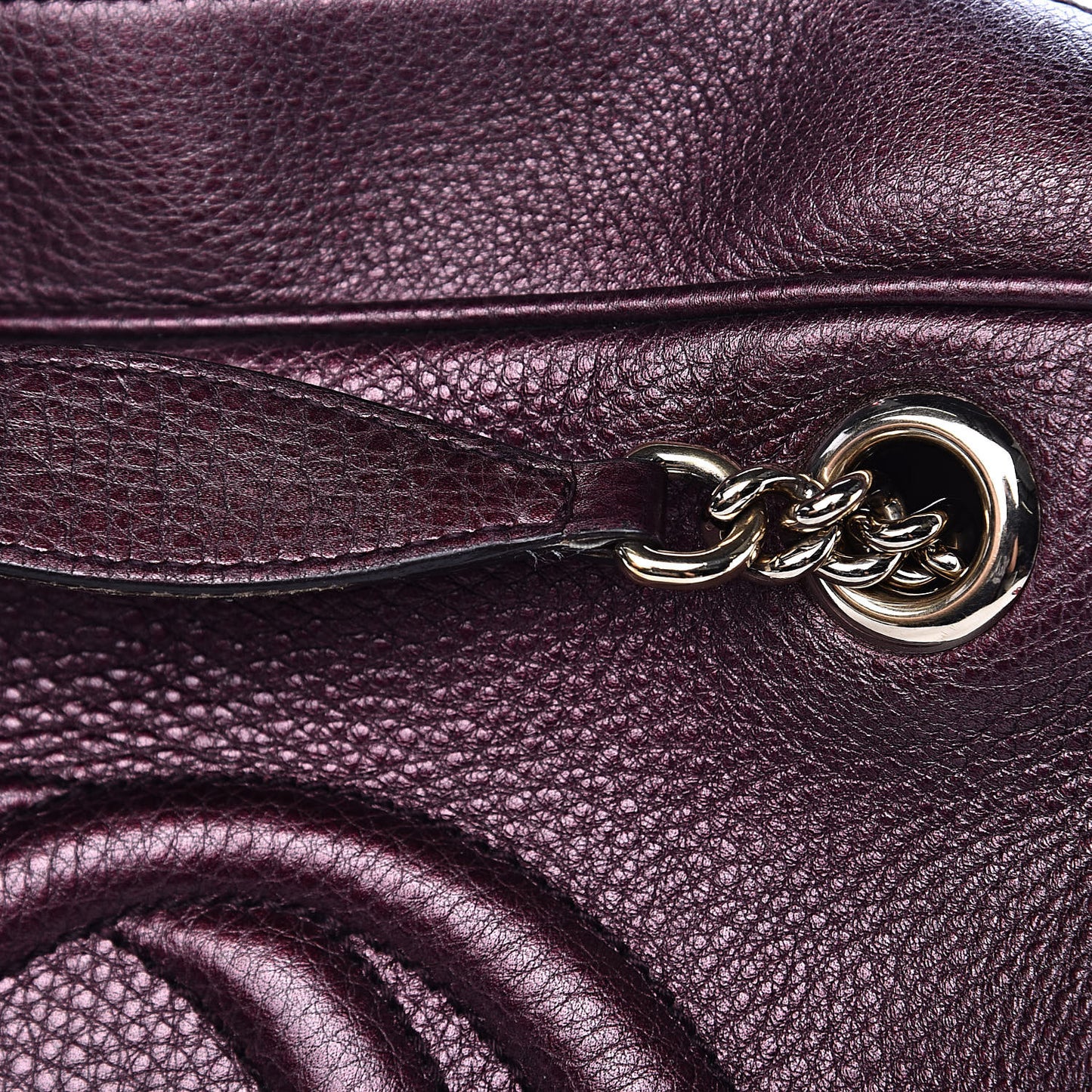 Metallic Cellarius Calfskin Medium Soho Bowler Classic Burgundy