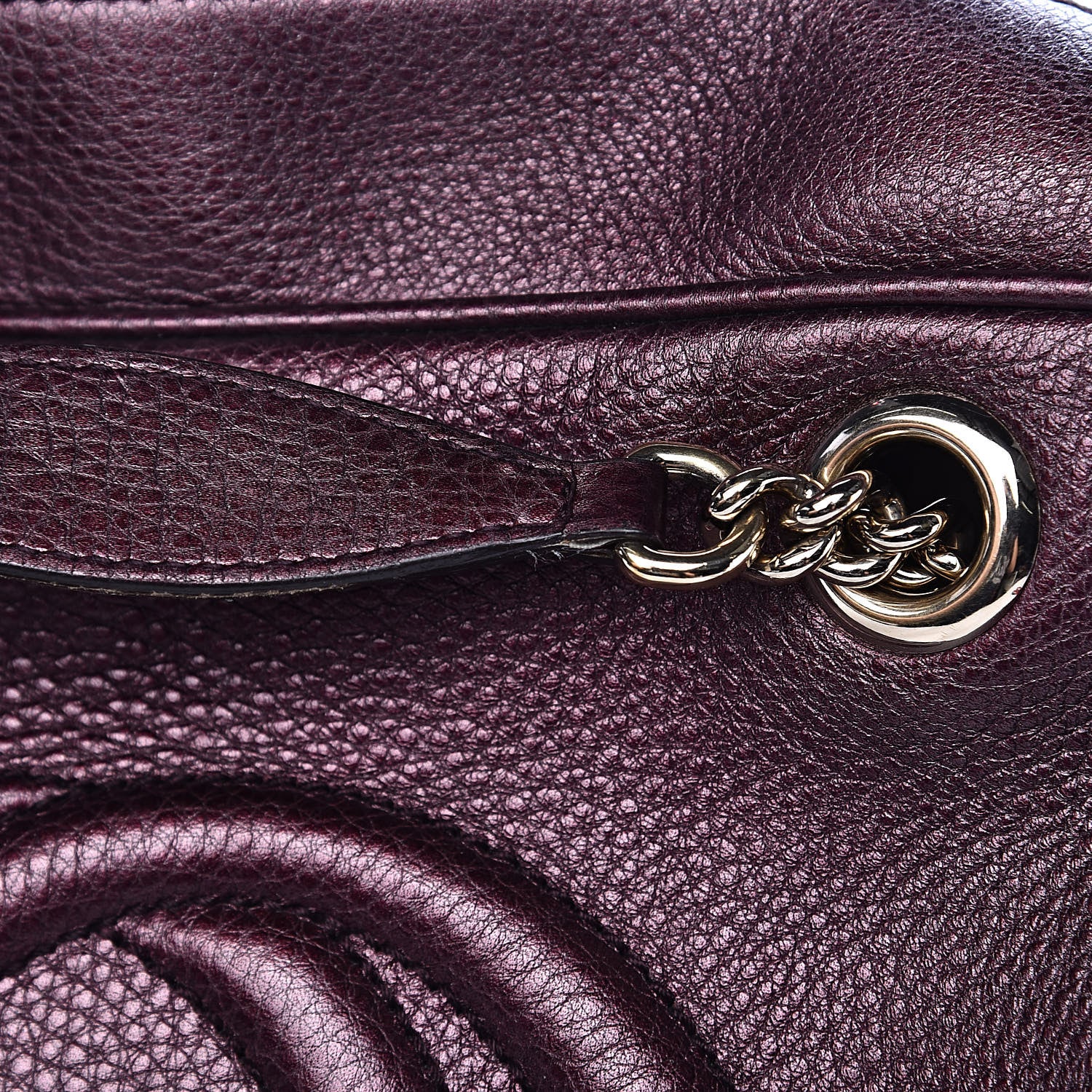 Gucci Metallic Cellarius Calfskin Medium Soho Bowler Classic Burgundy 10 of 15