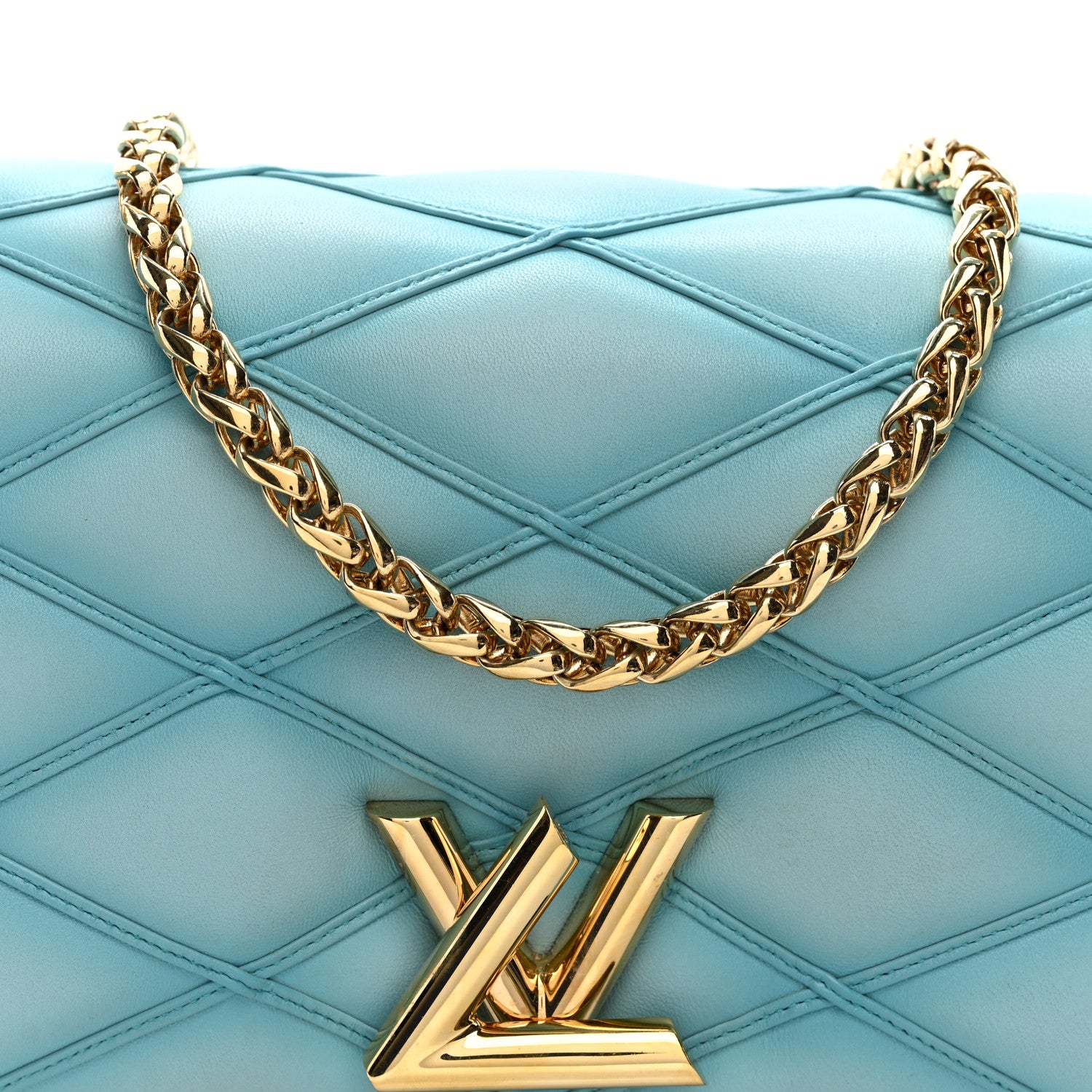 Louis Vuitton Lambskin Malletage Top Handle GO-14 MM Lagoon 8 of 10
