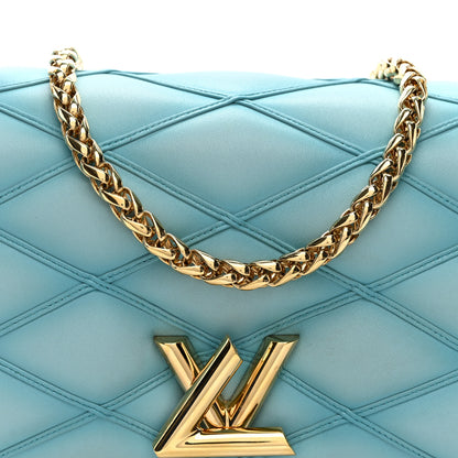 Louis Vuitton Lambskin Malletage Top Handle GO-14 MM Lagoon 8 of 10