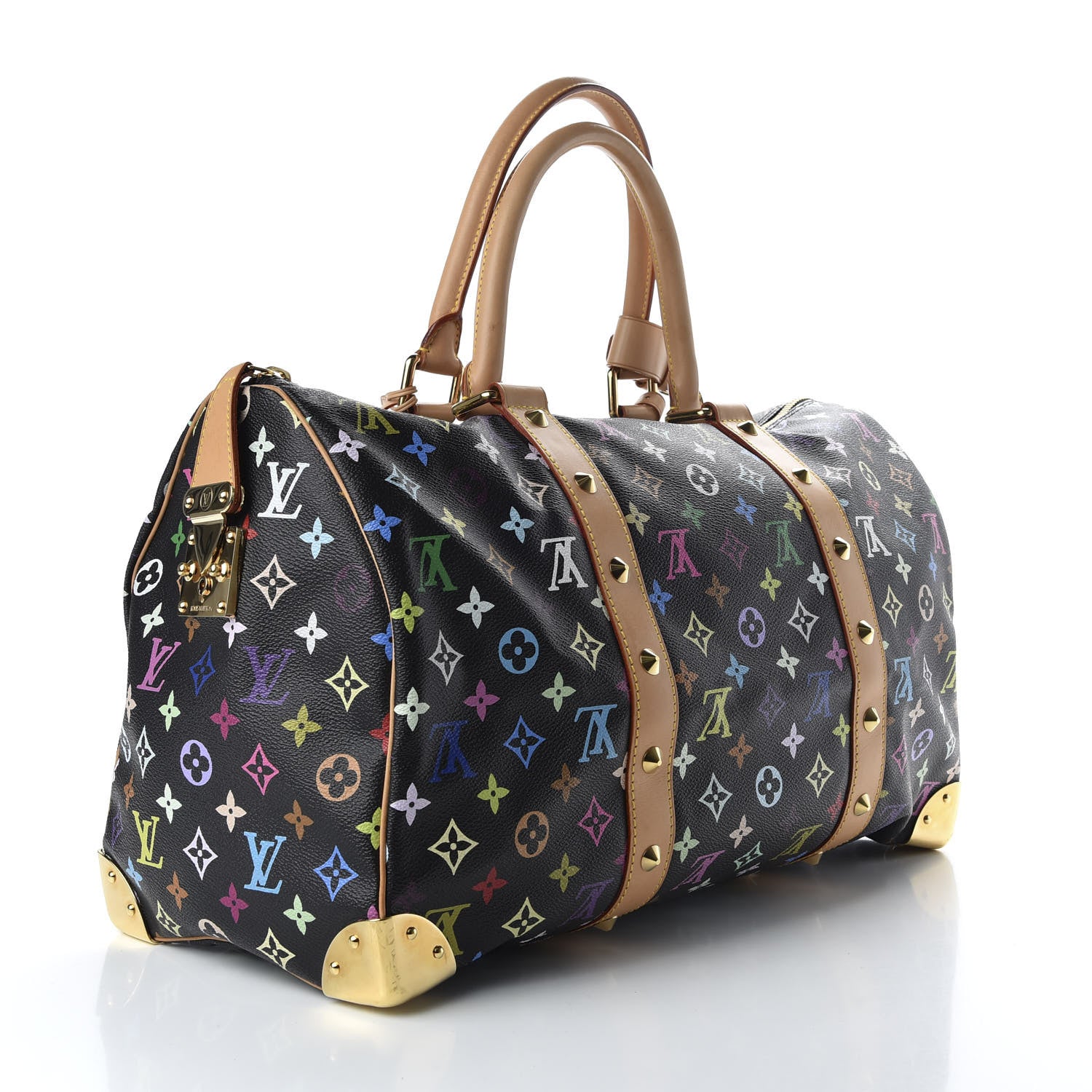 Louis Vuitton Monogram Multicolor Keepall 45 Black 2 of 9