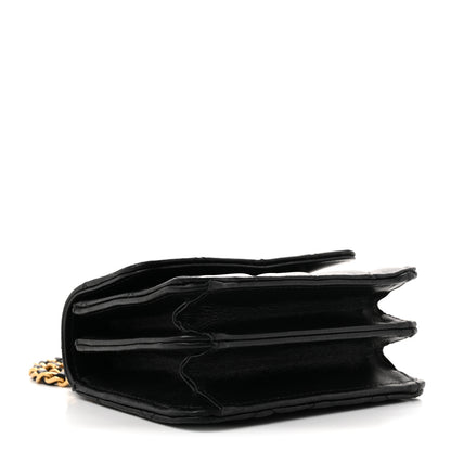Chanel Lambskin Quilted Mini Metal Top Handle Flap Clutch With Chain  Black 4 of 11