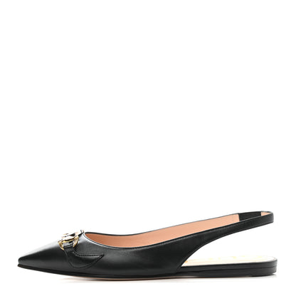 Gucci Malaga Kid Nappa Zumi Slingback Flats 35 Black 1 of 10