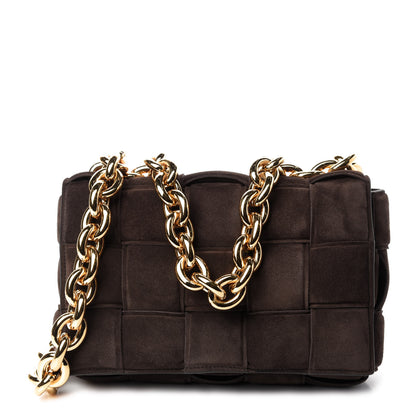 Bottega Veneta Suede Maxi Intrecciato Padded Chain Cassette Crossbody Bag Fondant 1 of 11