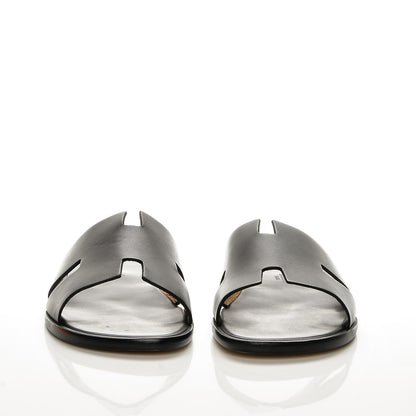 Hermes Calfskin Mens Izmir Sandals 45 Black 2 of 8