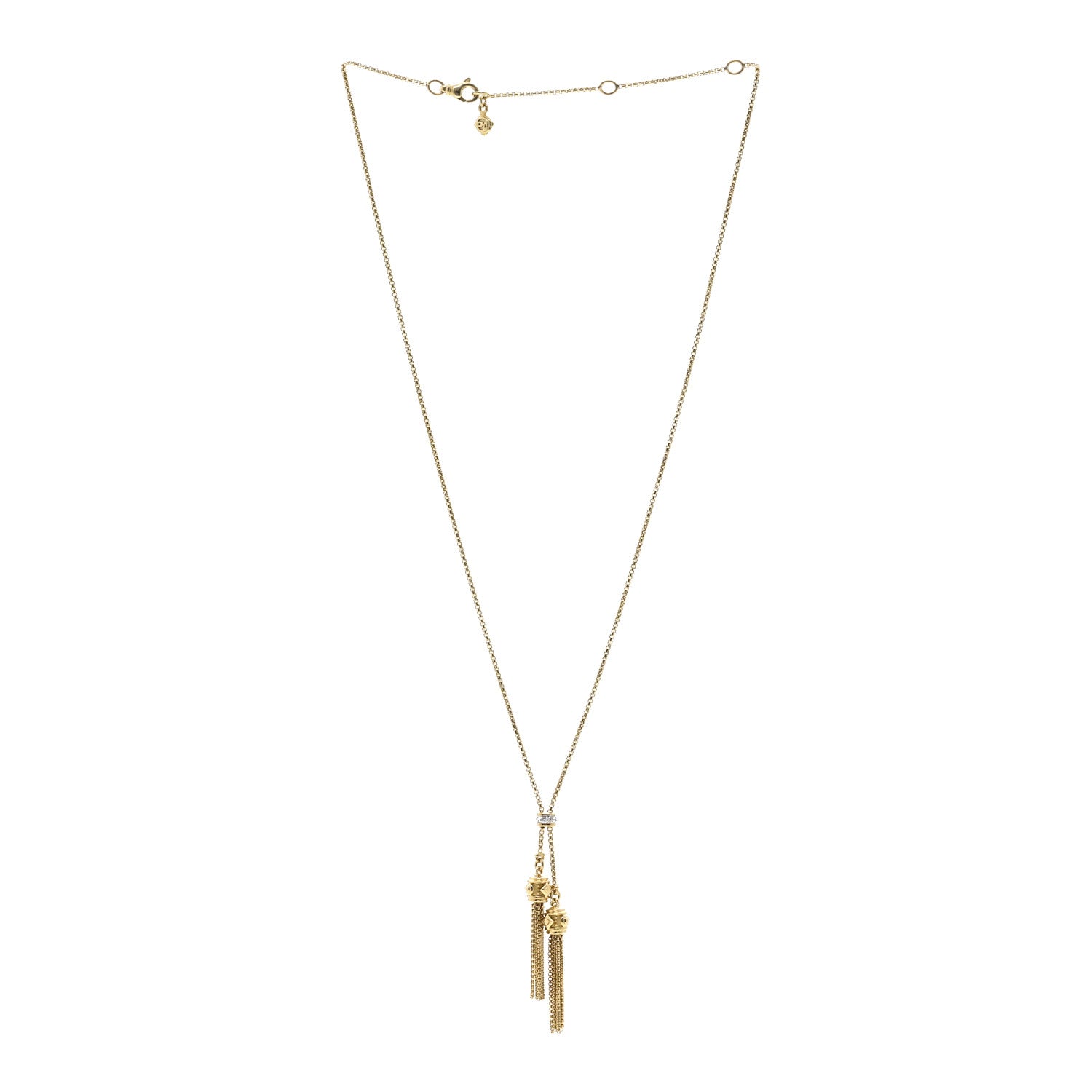 David Yurman 18K Yellow Gold Diamond Renaissance Tassel Necklace 3 of 4