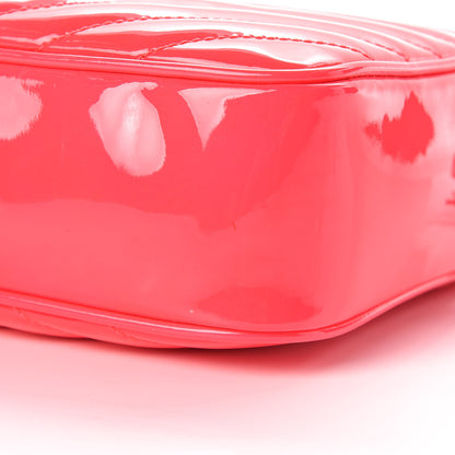 Saint Laurent Patent Calfskin Matelasse Monogram Lou Camera Bag Neon Pink 6 of 9