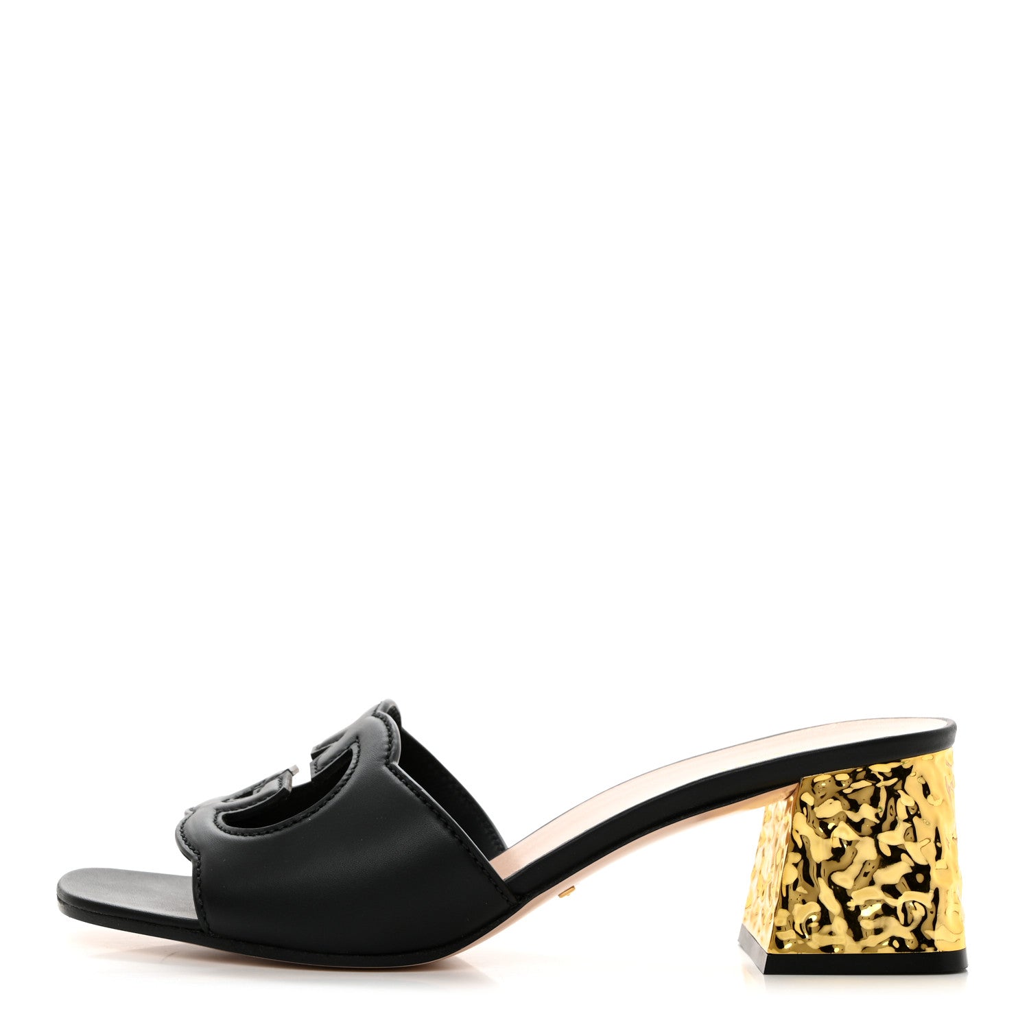 Gucci Cosmos Softy Calfskin Interlocking G Cut Out 55mm Slide Sandals 41 Black 1 of 9