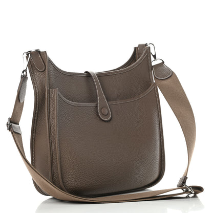 Hermes Taurillon Clemence Evelyne III PM Etoupe 3 of 13