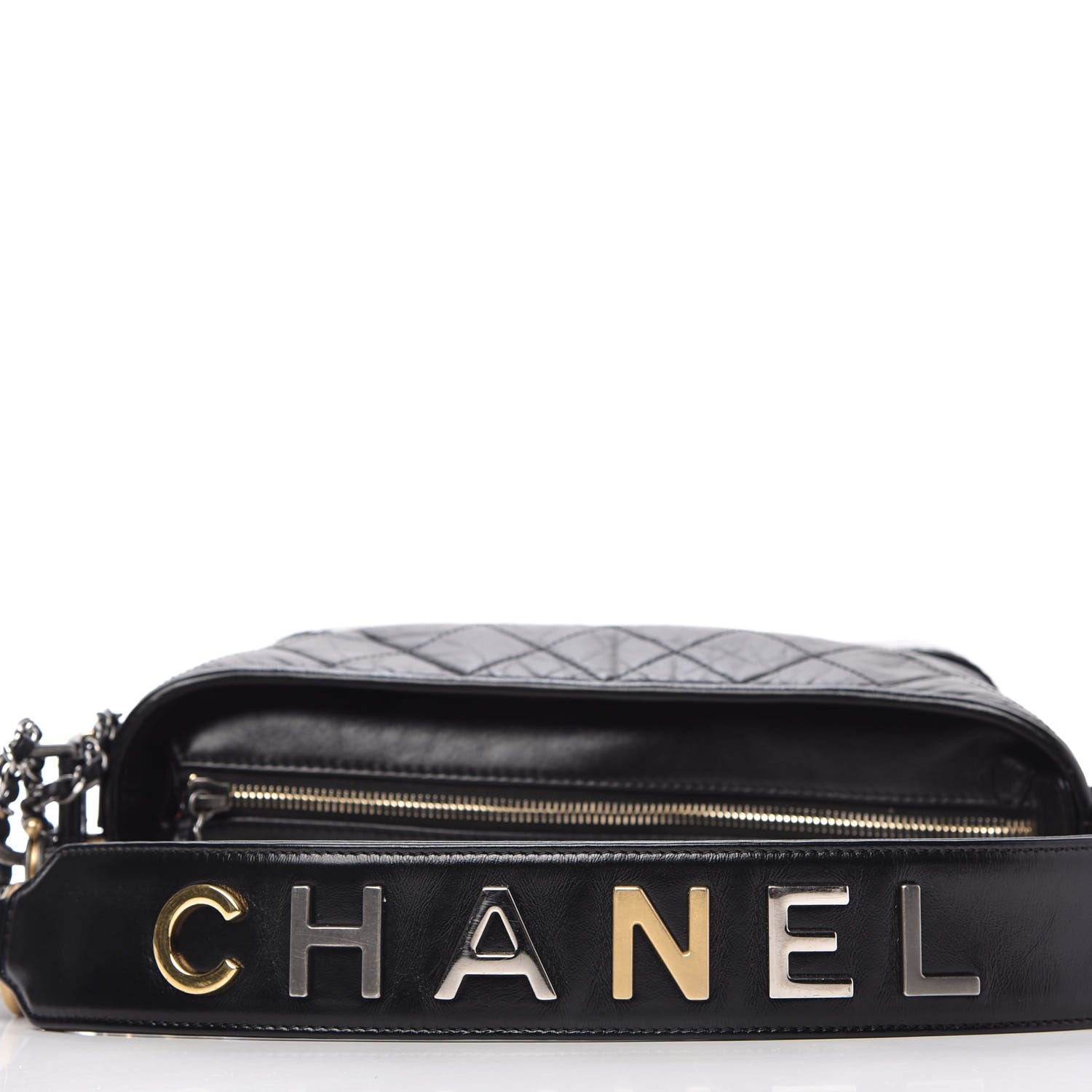 Chanel Aged Calfskin Quilted Small Gabrielle Logo Hobo Black 12 of 12