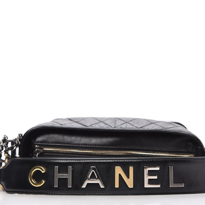 Chanel Aged Calfskin Quilted Small Gabrielle Logo Hobo Black 12 of 12