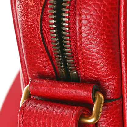Gucci Grained Calfskin Logo Messenger Bag Hibiscus Red 11 of 13