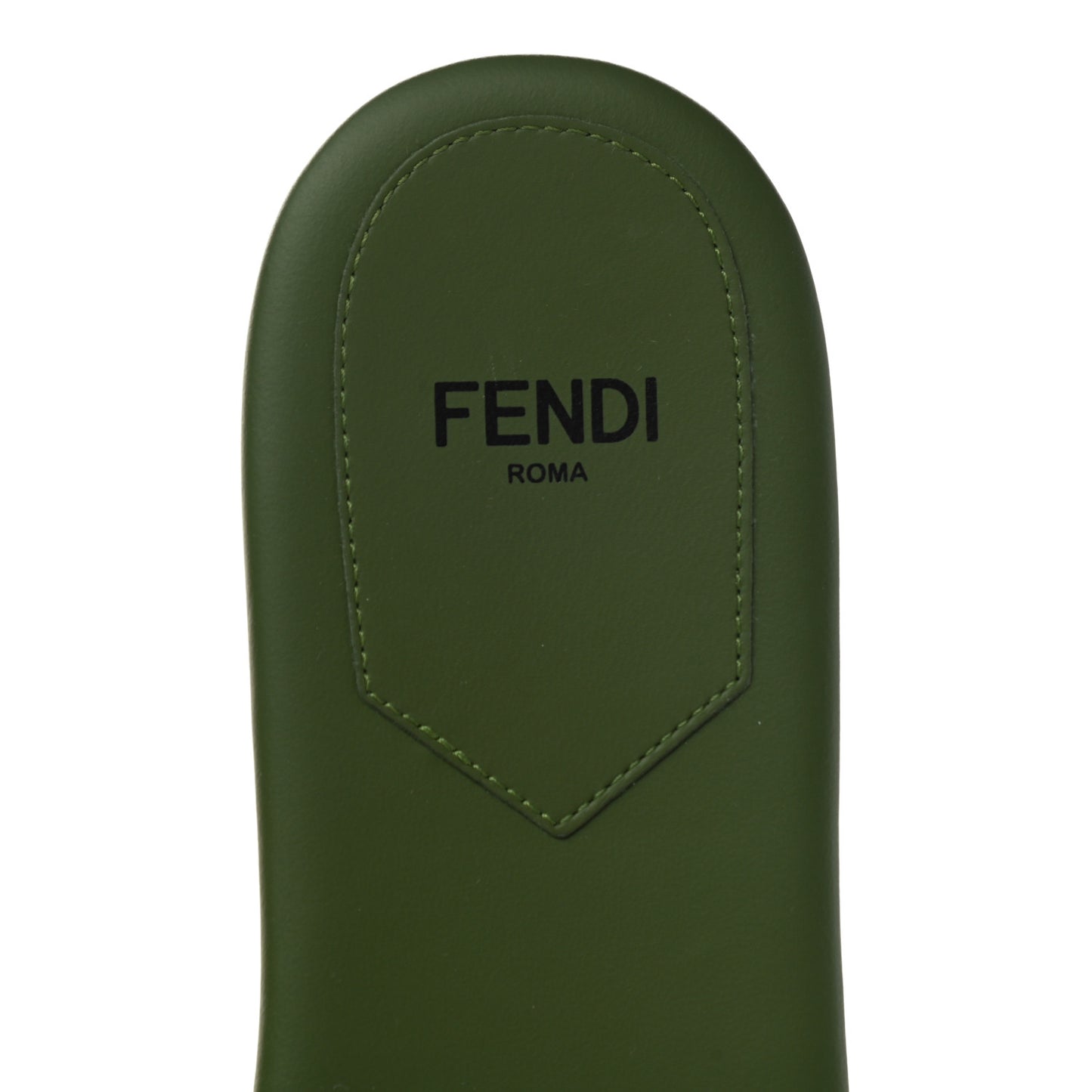 Vitello Cuoio Baguette Flat Slide Sandals 37.5 Verde