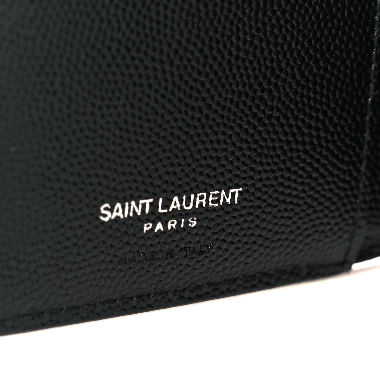 Saint Laurent Grain De Poudre Matelasse Chevron Monogram Zipped Two-Part Wallet Black 7 of 11