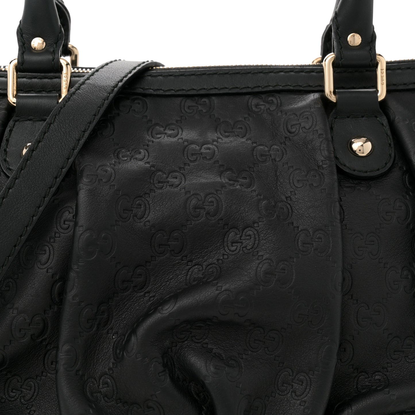 Guccissima Medium Sukey Top Handle Tote Black