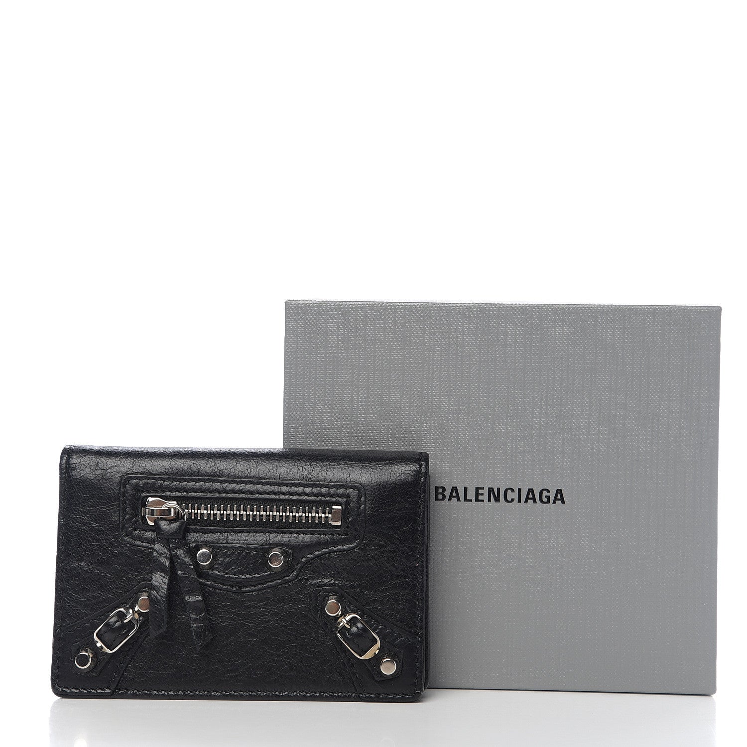 Balenciaga Agneau Classic Gold Hardware Card Case Black 7 of 7
