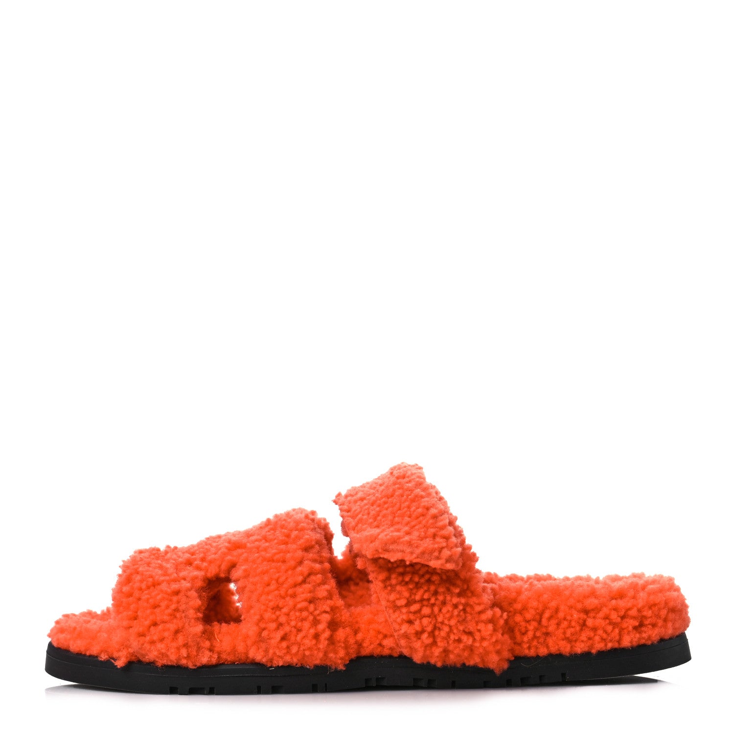 Hermes Woolskin Womens Chypre Sandals 37 Orange 1 of 8