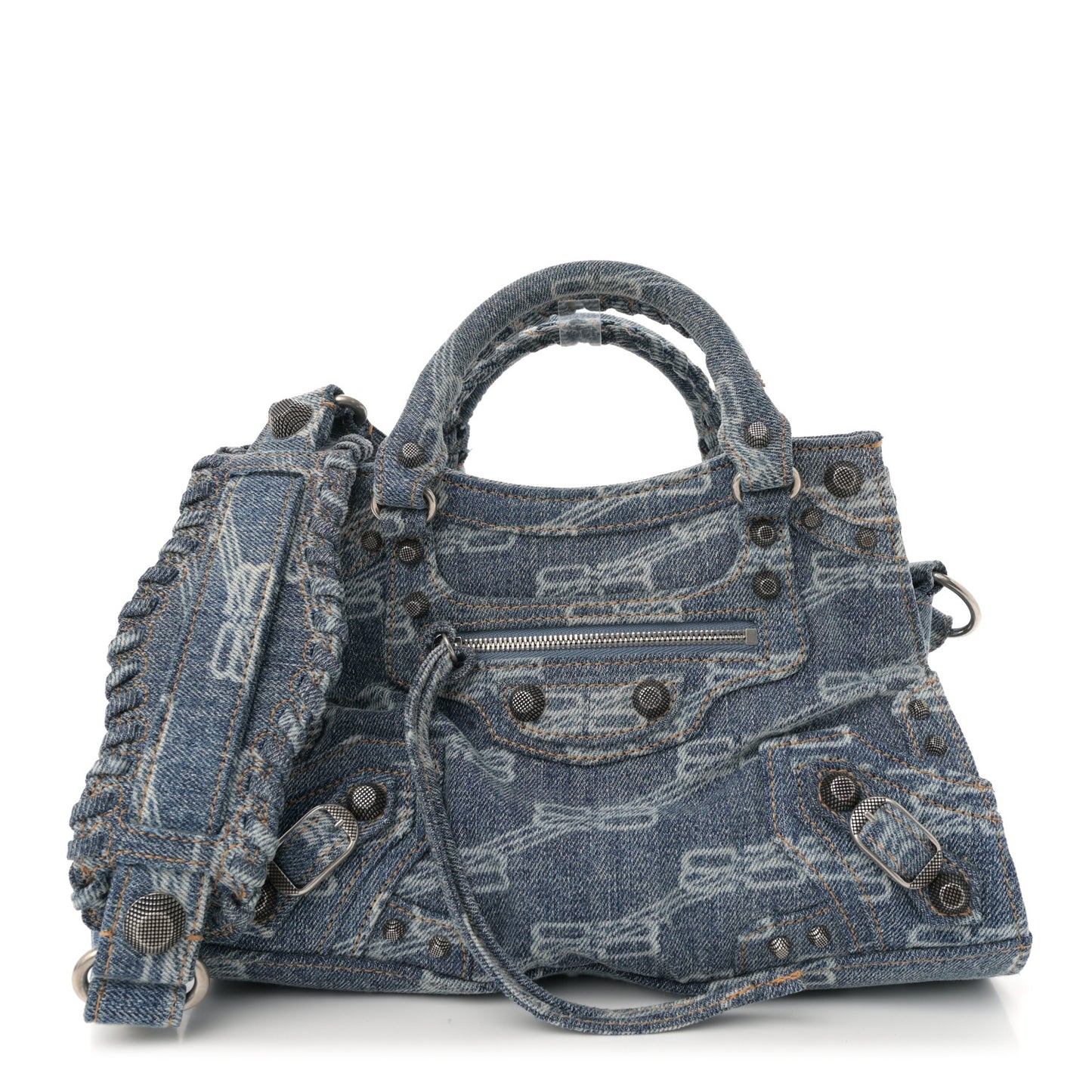 Denim BB Monogram Neo Cagole Handbag XS Blue