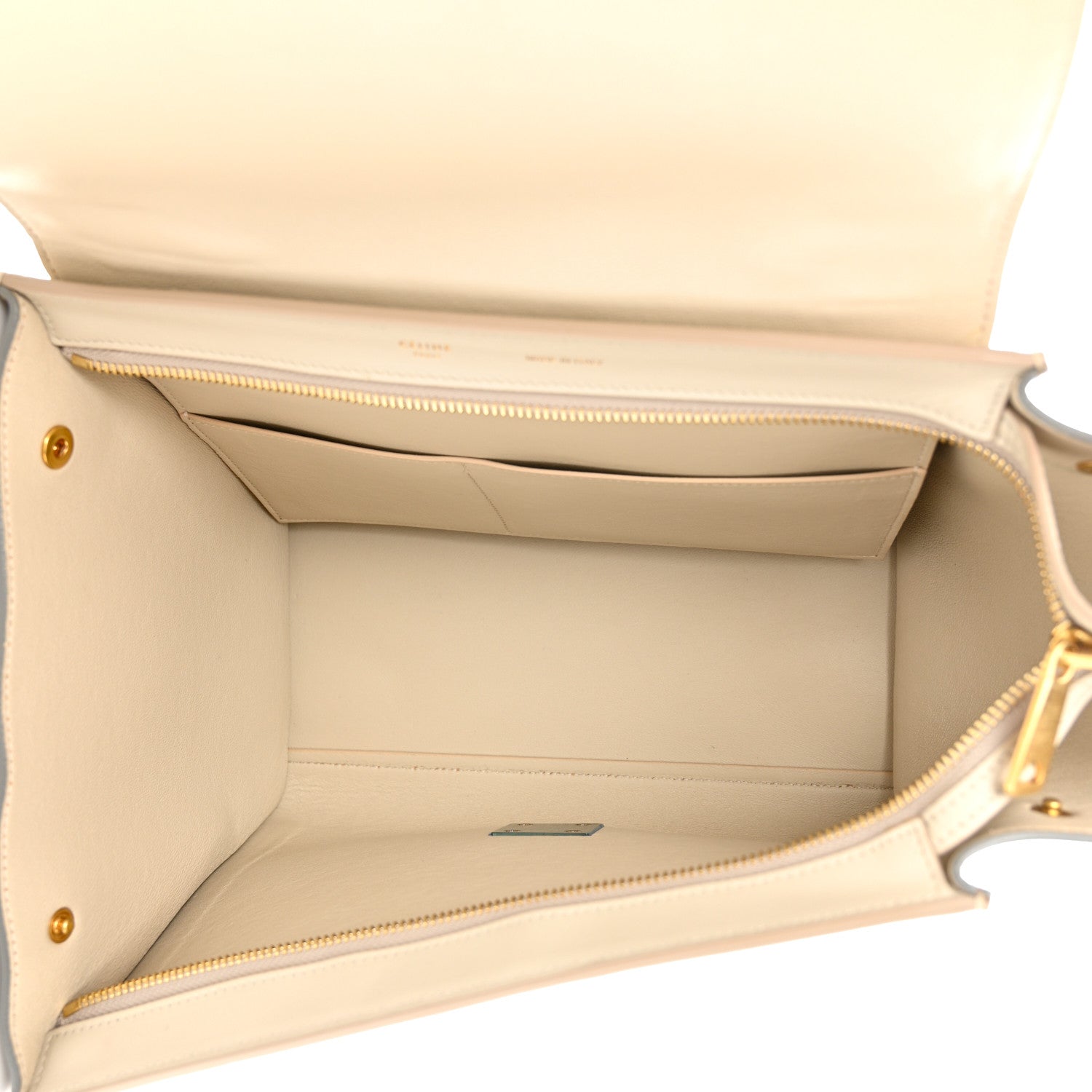 Celine Bullhide Calfskin Small Tri-Color Trapeze White 4 of 9