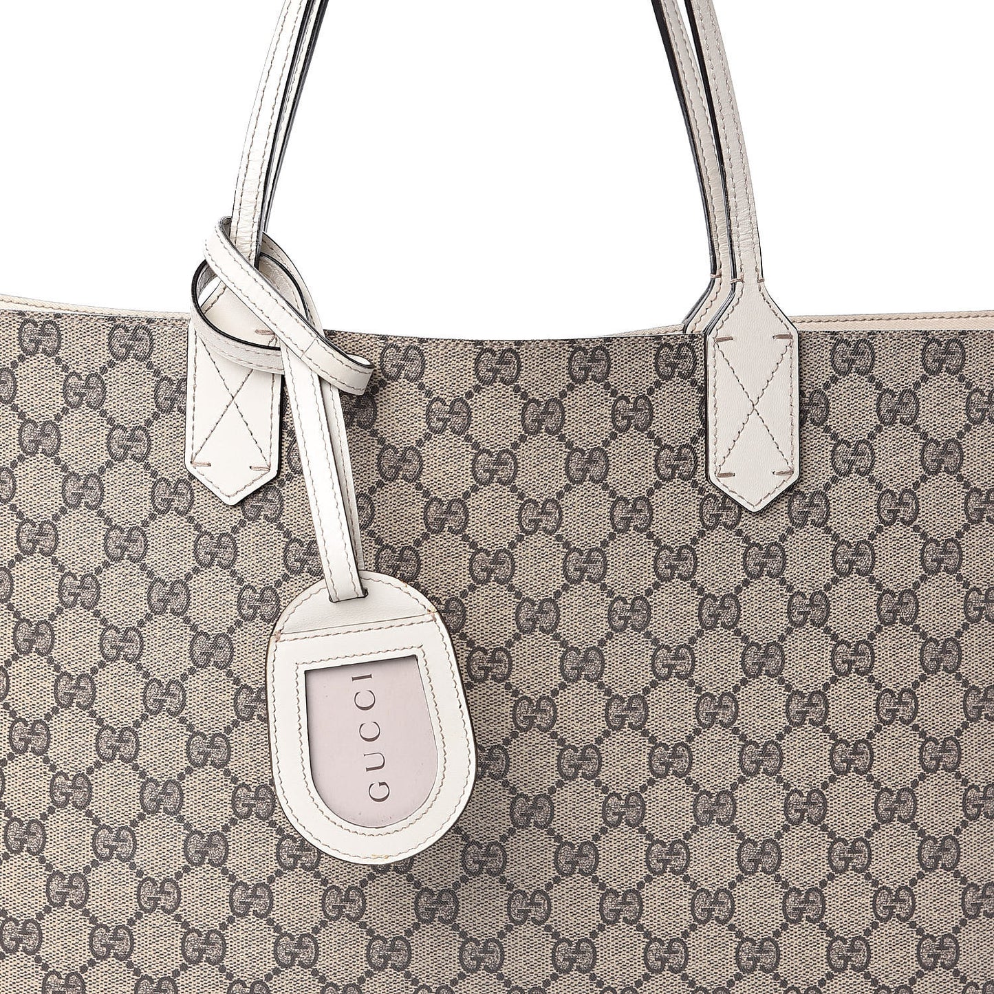 GG Supreme Monogram Medium Reversible Tote Beige White