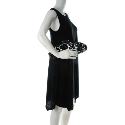 Chanel Lace Timeless Perfume Bottle Top Clutch Black White 2 of 7
