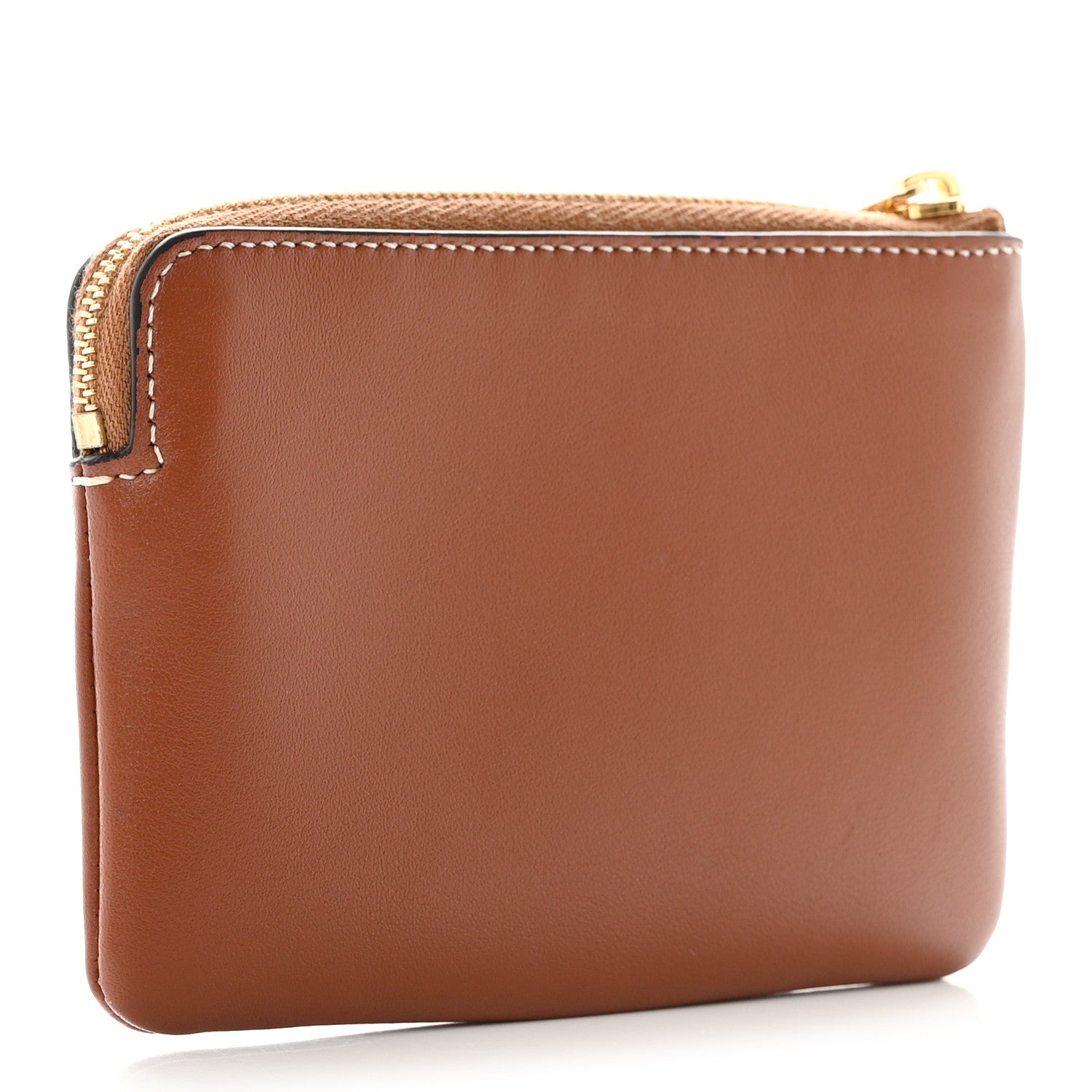 Celine Smooth Calfskin Cuir Triomphe Coin and Card Pouch With Hook Tan 3 of 8