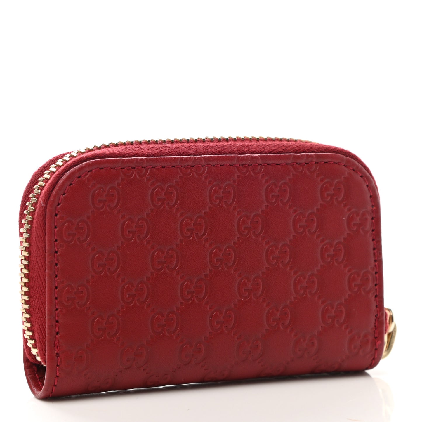 Microguccissima Zip Around Card Case Red