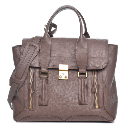 3.1 Phillip Lim 3.1 Textured Calfskin Medium Pashli Satchel Taupe 1 of 9