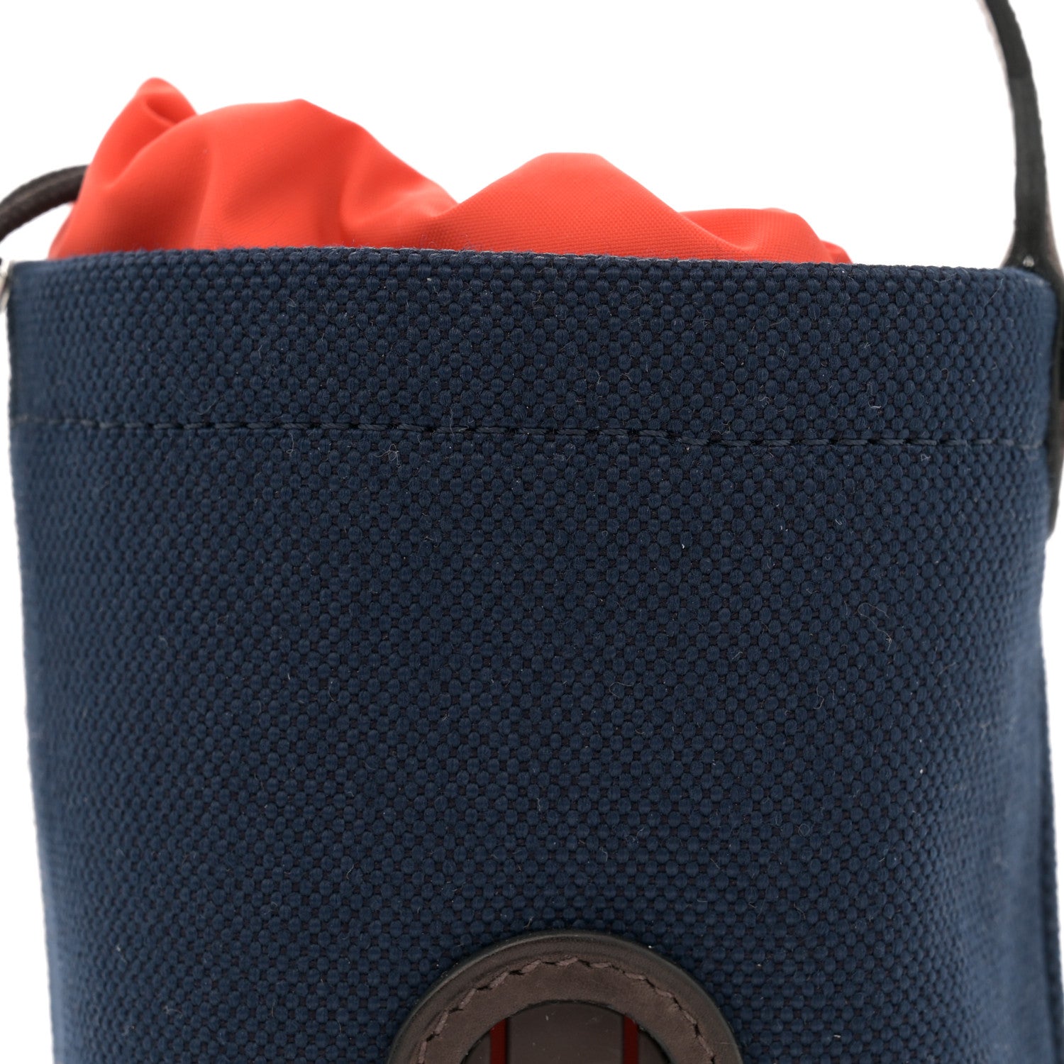 Hermes Coated Canvas On-the-Go Dog Pouch Navy 7 of 11