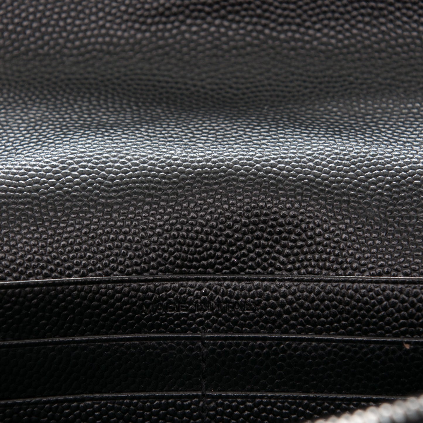 Grain De Poudre Matelasse Chevron Monogram Chain Wallet Black