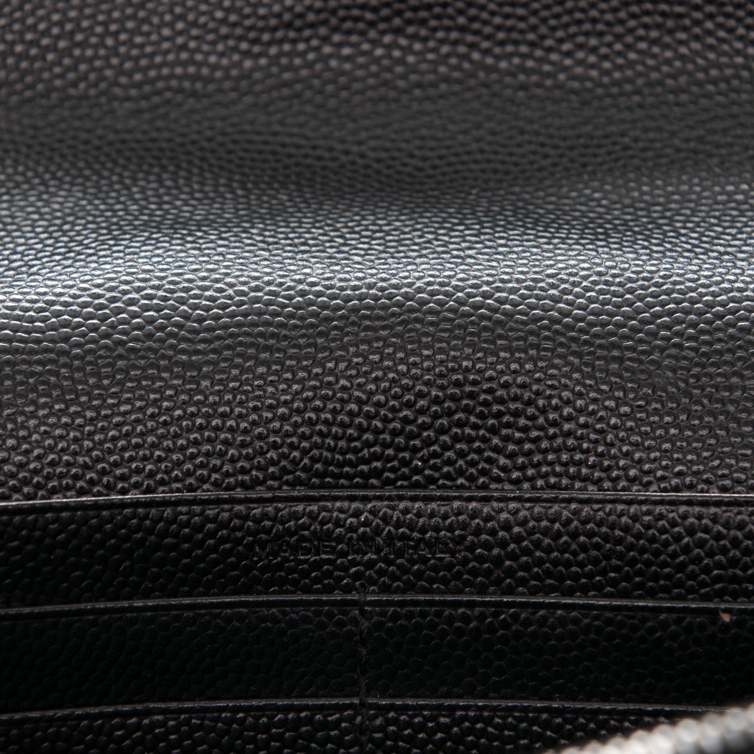 Saint Laurent Grain De Poudre Matelasse Chevron Monogram Chain Wallet Black 7 of 8