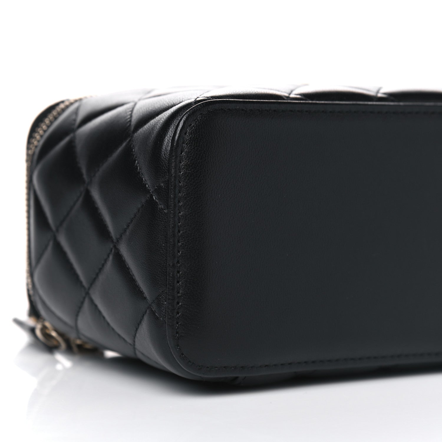 Chanel Lambskin Quilted Small Top Handle Vanity Case With Chain Black 9 of 9