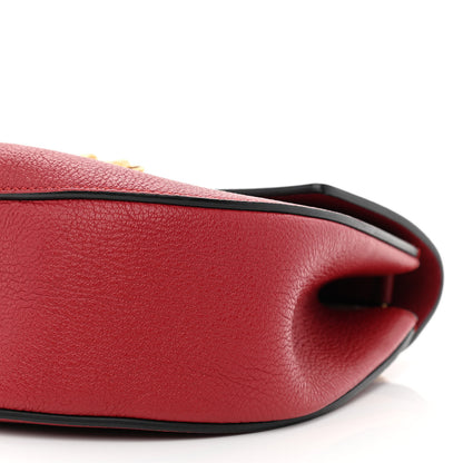 Chloe Grained Calfskin Lambskin Drew Shoulder Bag Red 10 of 11
