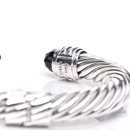 David Yurman Sterling Silver Black Onyx 10mm Cable Classics Hinged Bracelet 4 of 4