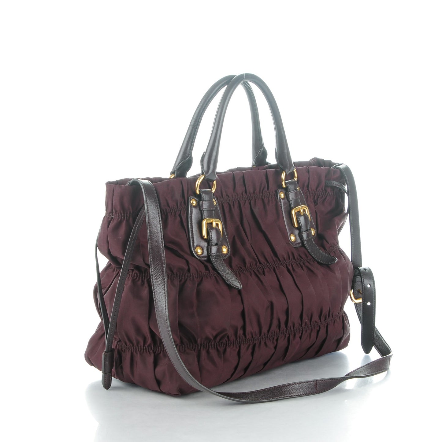 Tessuto Nylon Gaufre Tote Bordeaux