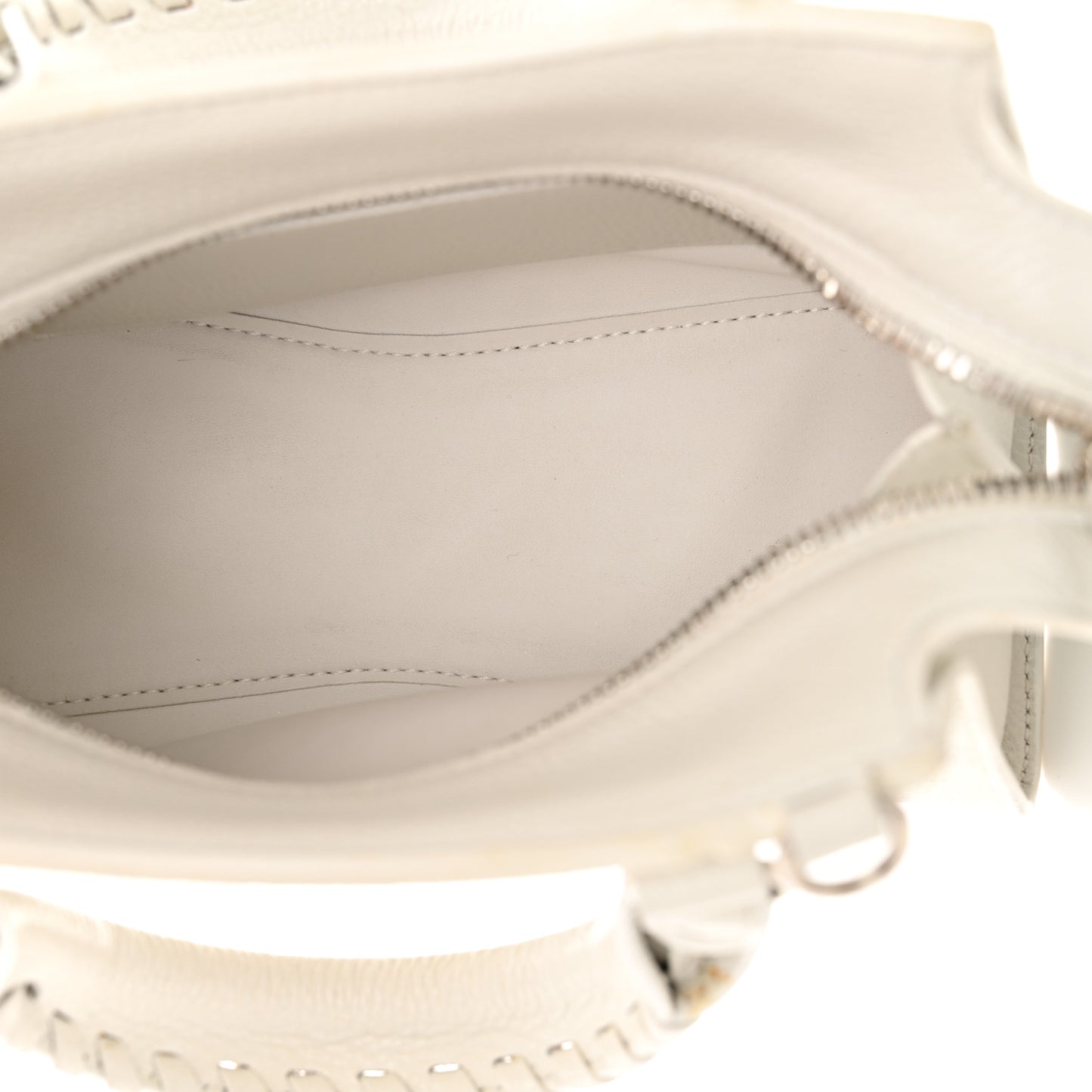 Grained Calfskin Neo Classic Silver Hardware Mini City White