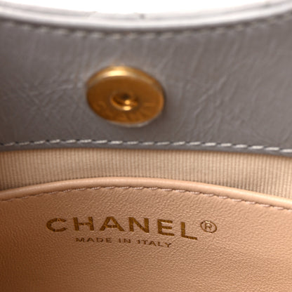 Chanel Shiny Crumpled Calfskin Quilted Small Wavy CC Hobo Grey 6 of 10