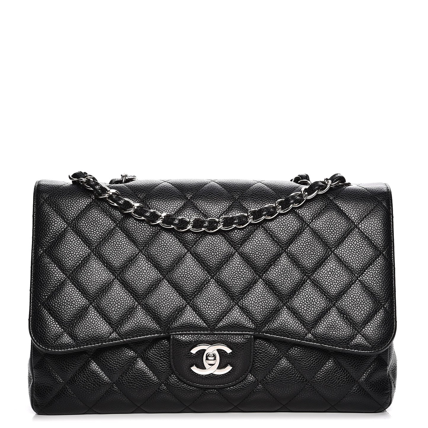 Caviar Quilted Jumbo Single Flap Black