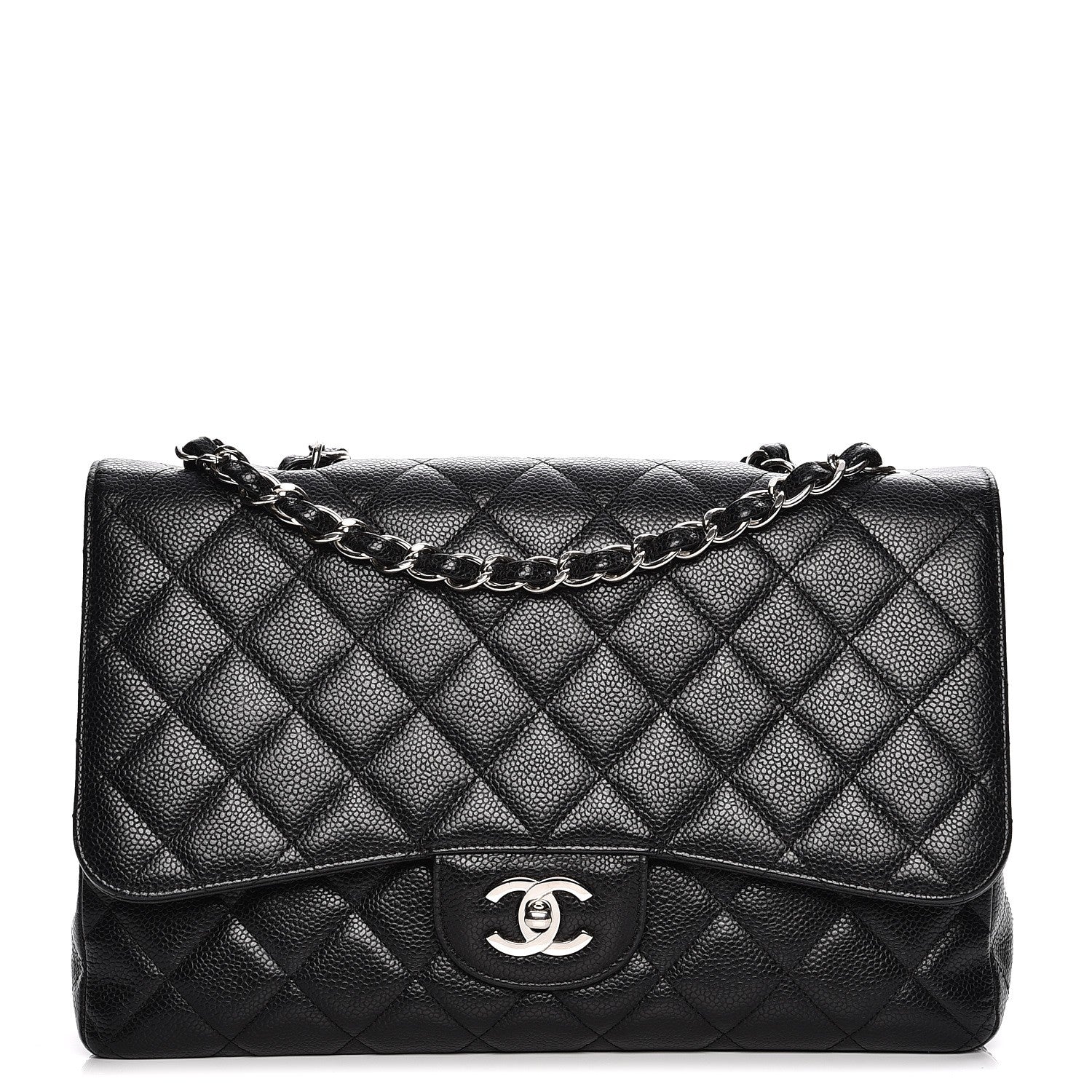 Chanel Caviar Quilted Jumbo Single Flap Black 1 of 7