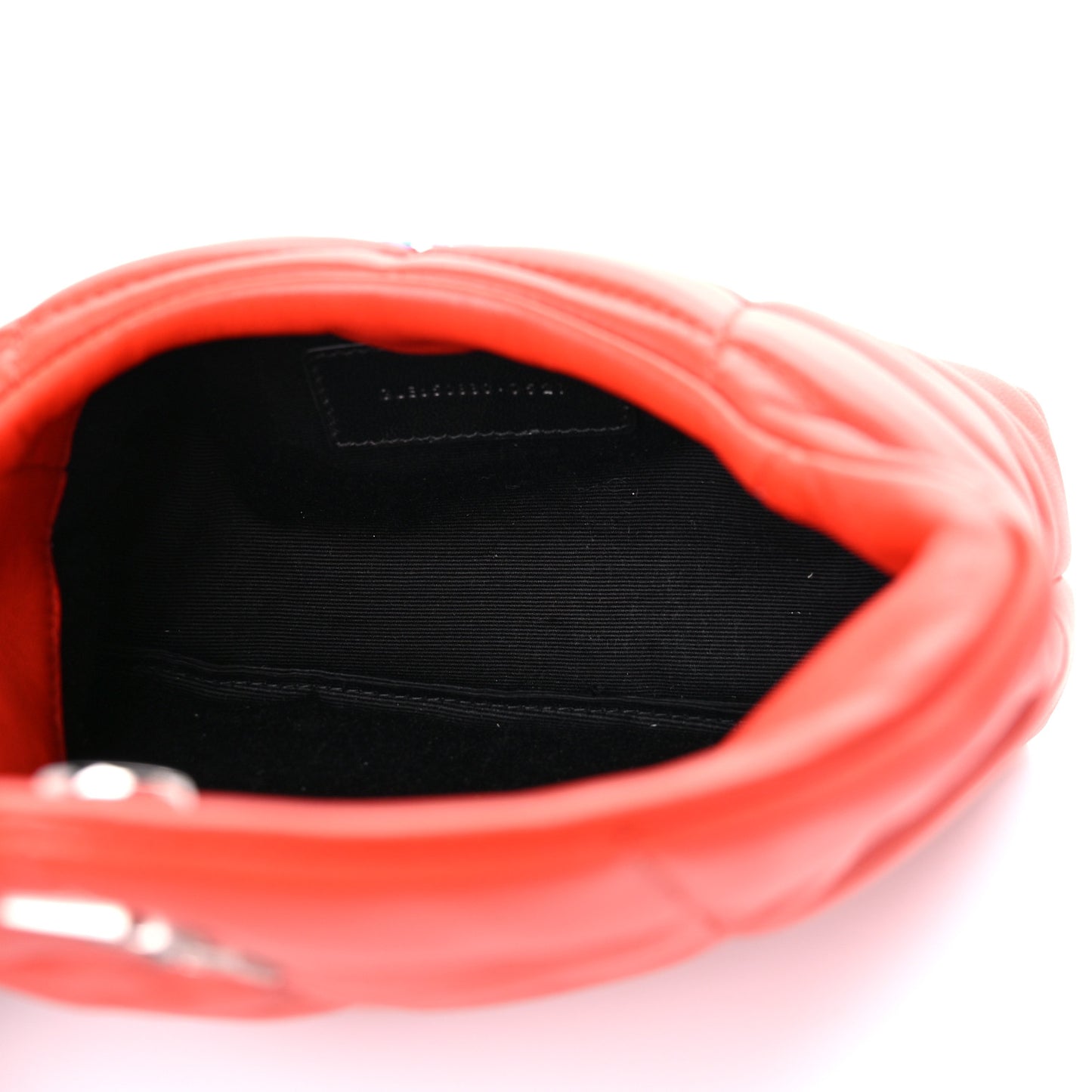 Lambskin Monogram Loulou Puffer Pouch Clutch Coral