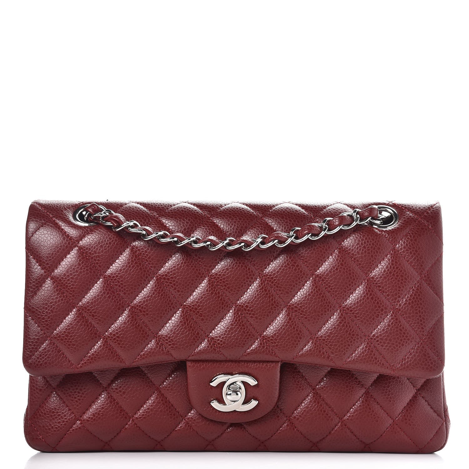 Chanel Caviar Quilted Medium Double Flap Dark Red 1 of 8