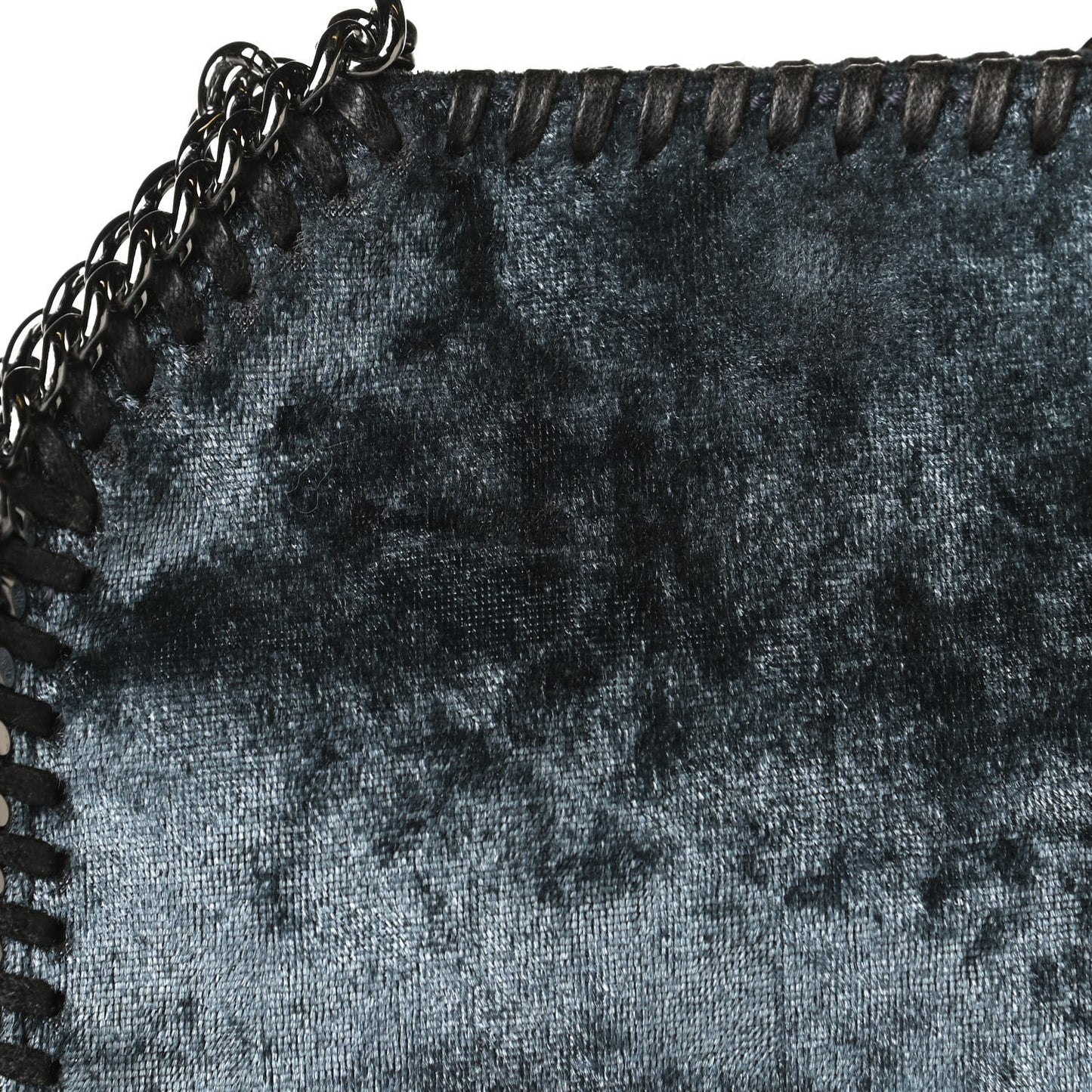 Crushed Velvet Tiny Falabella Tote Blue